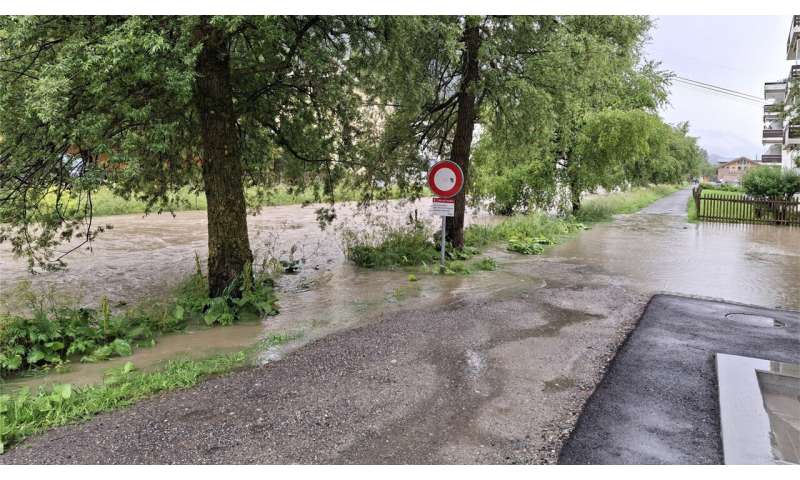 Hourly data reveal Alpine 100-year floods could arrive every 45 to 80 years